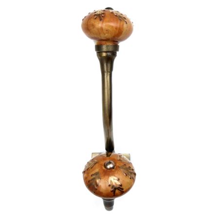 Brown Golden Leaf Ceramic Antique Iron Hook